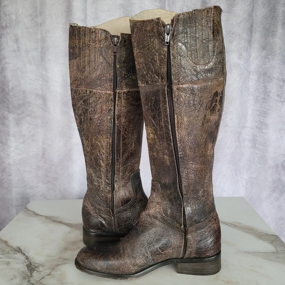 STEVEN by Steve Madden REINS Distressed Knee High Boots Size 6 Women's